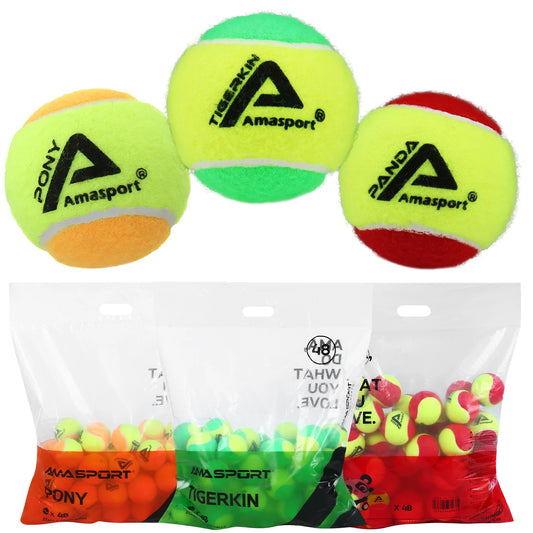 AMASPORT Kid Tennis Balls 25%/50%75% Slower Soft Pressure-Decompression Tennis Balls for Children Aged 5-12 Years