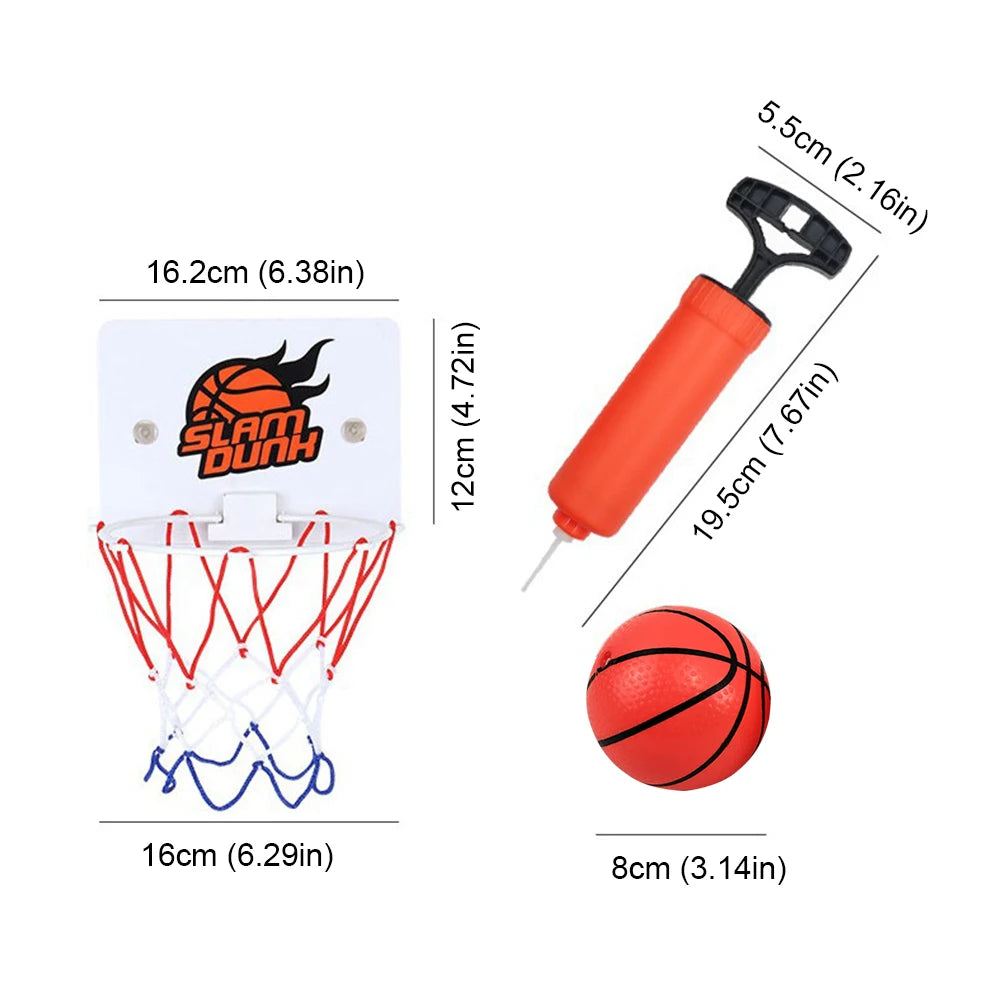 Suction Cup Basketball Hoop with 2 Balls Indoor Basketball Hoop Practice Basketball Hoop for Home Living Room