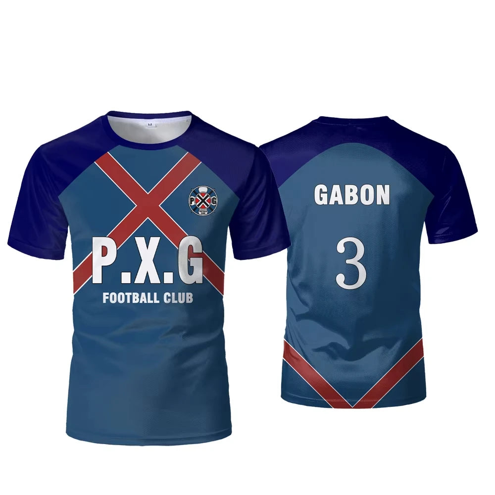 P.X.G Blue Lock Japanese Anime Jersey Football Uniform No.9 Rin Shidou Cosplay T Shirts Men's Women's Casual Sports Kids Tops