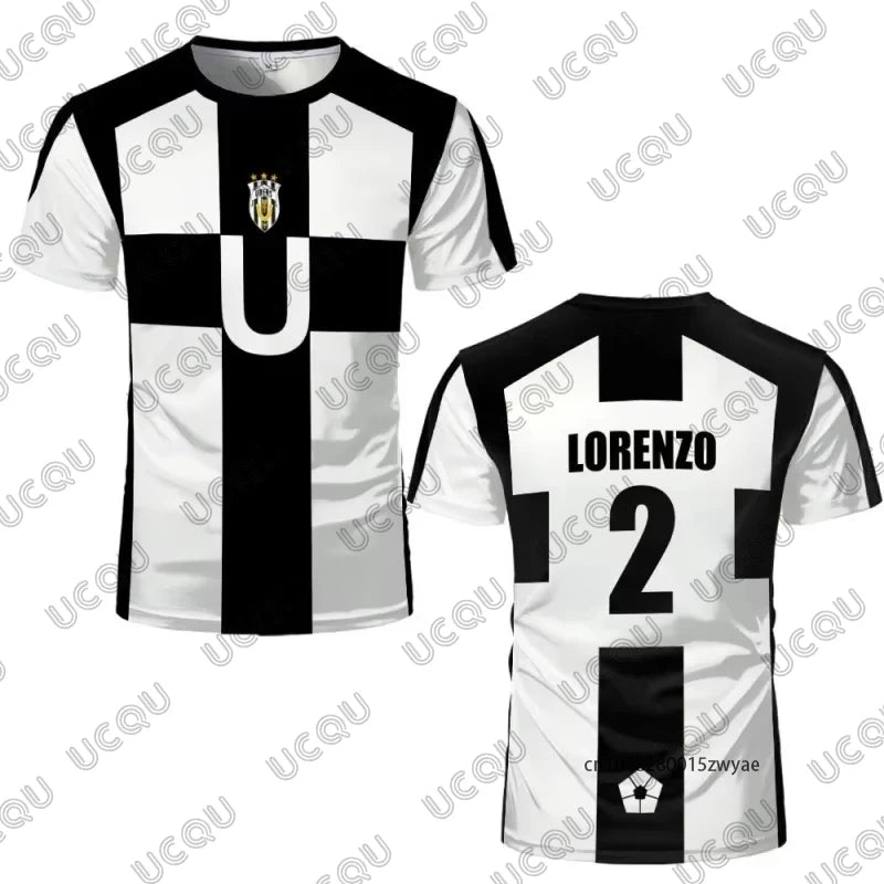Summer Anime Don Lorenzo Blue Lock Cosplay Men's T-Shirt UBERS Jersey #23 AIKU Print Soccer Uniform Sports Kids/Adult Tops