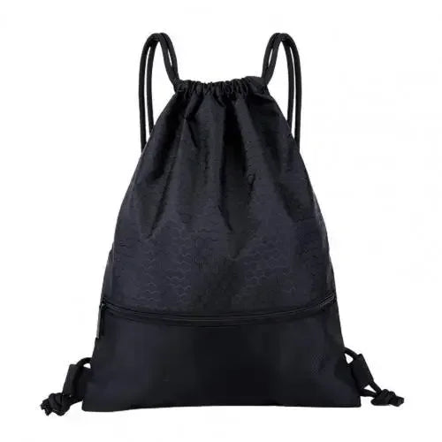 Outdoor Sport Gym Drawstring Bag Thick Rope Basketball Soccer Large Capacity Nylon Waterproof Zipper Backpack Fitness Men Pocket