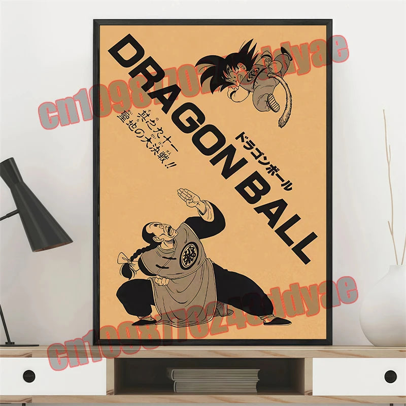 Japanese Anime Dragon Ball Retro Poster, Vegeta, Goku, Frisa, Piccolo, Canvas Paint, Printing Wall Art, Children's Gifts