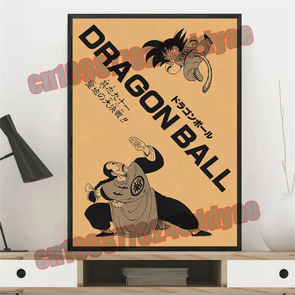 Japanese Anime Dragon Ball Retro Poster, Vegeta, Goku, Frisa, Piccolo, Canvas Paint, Printing Wall Art, Children's Gifts