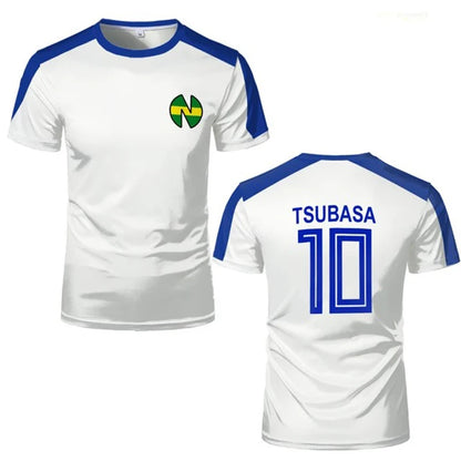 Sports T-shirts For Men Captain Tsubasa Anime Jersey Cosplay Custom Tops Loose Men And Women Quick-drying Sportswear Kids Tees