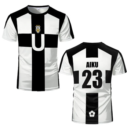 2024 Summer Five Person Pattern VL Replika Anime Uber Blue Lock Full Print Men Tshirt Cosplay Football Jersey Futsal Pattern Tee