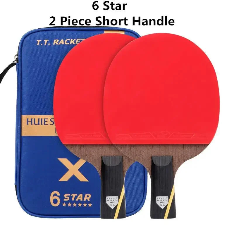 3/6 Star Table Tennis Racket 2PCS Professional Ping Pong Racket Set Pimples-in Rubber Hight Quality Blade Bat Paddle with Bag