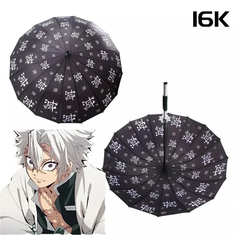 Anime Demon Slayer Sword Umbrella Kimetsu No Yaiba Long UV Blocking Parasol Tanjirou Samurai Sabre Real Japanses Katana Umbrella