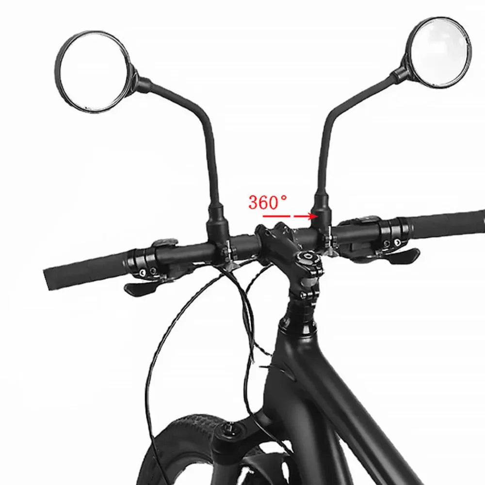 2PCS Long Bicycle Rearview Handlebar Mirrors 360° For Mountain Road Bike Motorcycle Bendable Hose Adjustable Rearview Mirror
