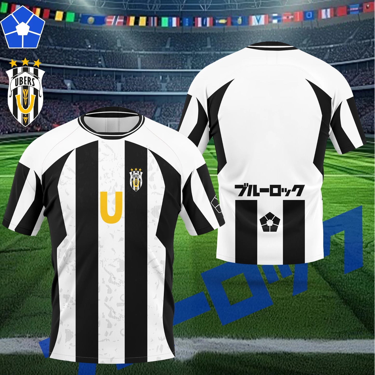 2025 Custom Anime Blue Lock Ubers Jersey Summer Soccer T Shirts Cosplay Uniforms Barou Aiku T Shirt Unisex Uber Club Tops AIKU
