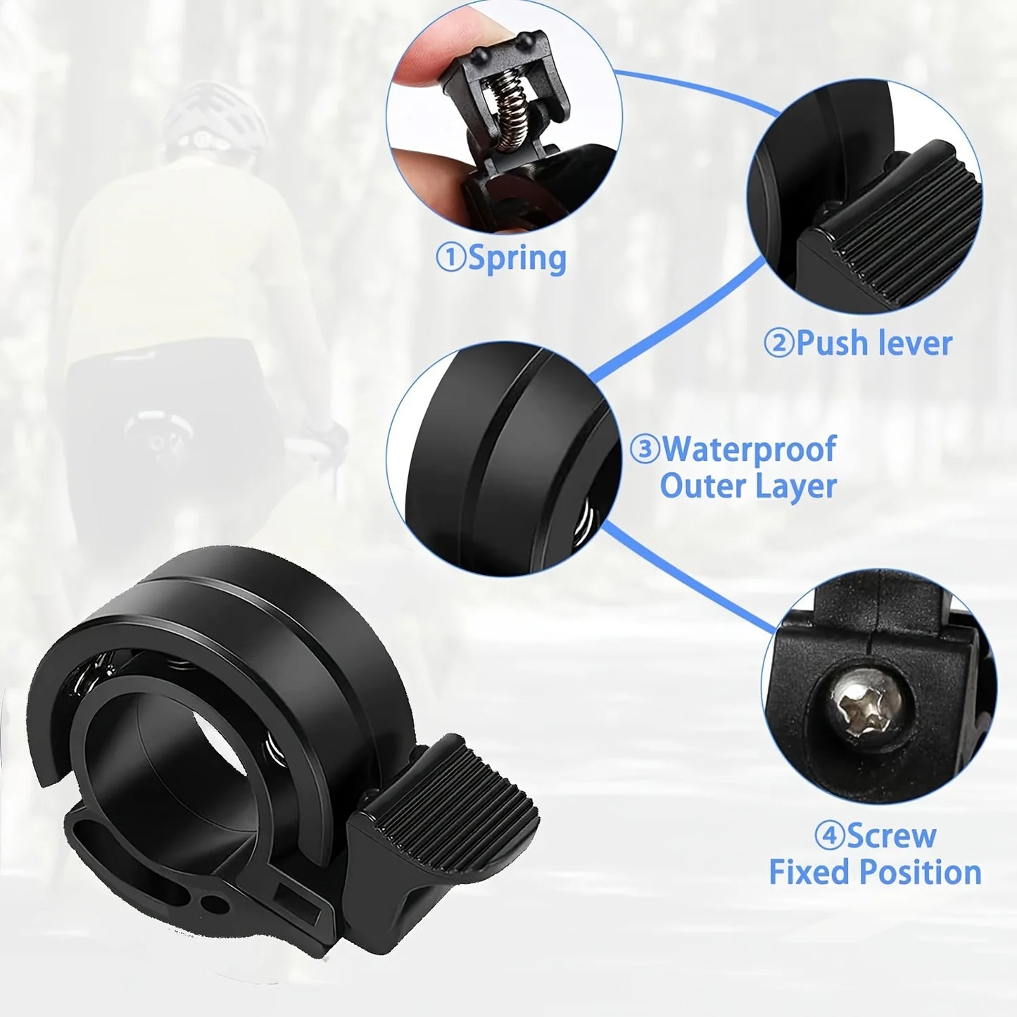 1 Invisible High-Pitched Bicycle Bell - High-Quality Sound, Made Of Aluminum Alloy, Suitable For Mountain Bikes And Road Bikes