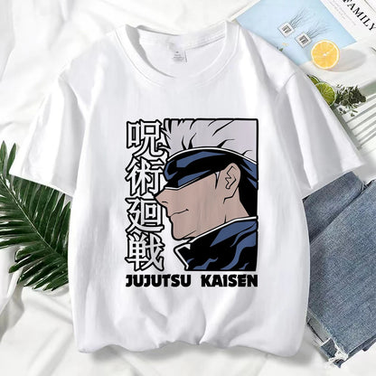Japanese Anime Jujutsu Kaisen T Shirt for Men Gojo Satoru Print Graphic T Shirts Unisex Harajuku Fashion Casual Short Sleeve Tee