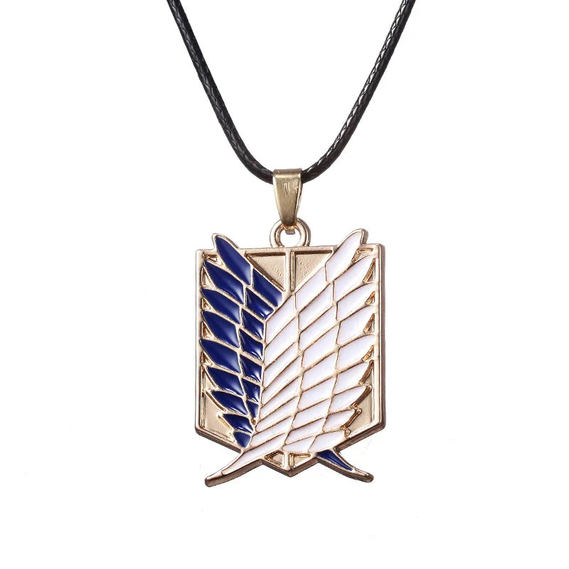 Anime Attack On Titan Necklace Wings Of Freedom Eren Scout Legion Stationary Guard Military Police Trainee Squad Pendant Jewelry