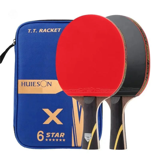 3/6 Star Table Tennis Racket 2PCS Professional Ping Pong Racket Set Pimples-in Rubber Hight Quality Blade Bat Paddle with Bag