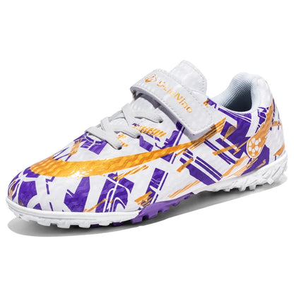 Childrens Soccer Shoes for Boy Indoor Turf Training Outdoor Sports Fast Football Shoes Society Cleats Football Boots for Kids