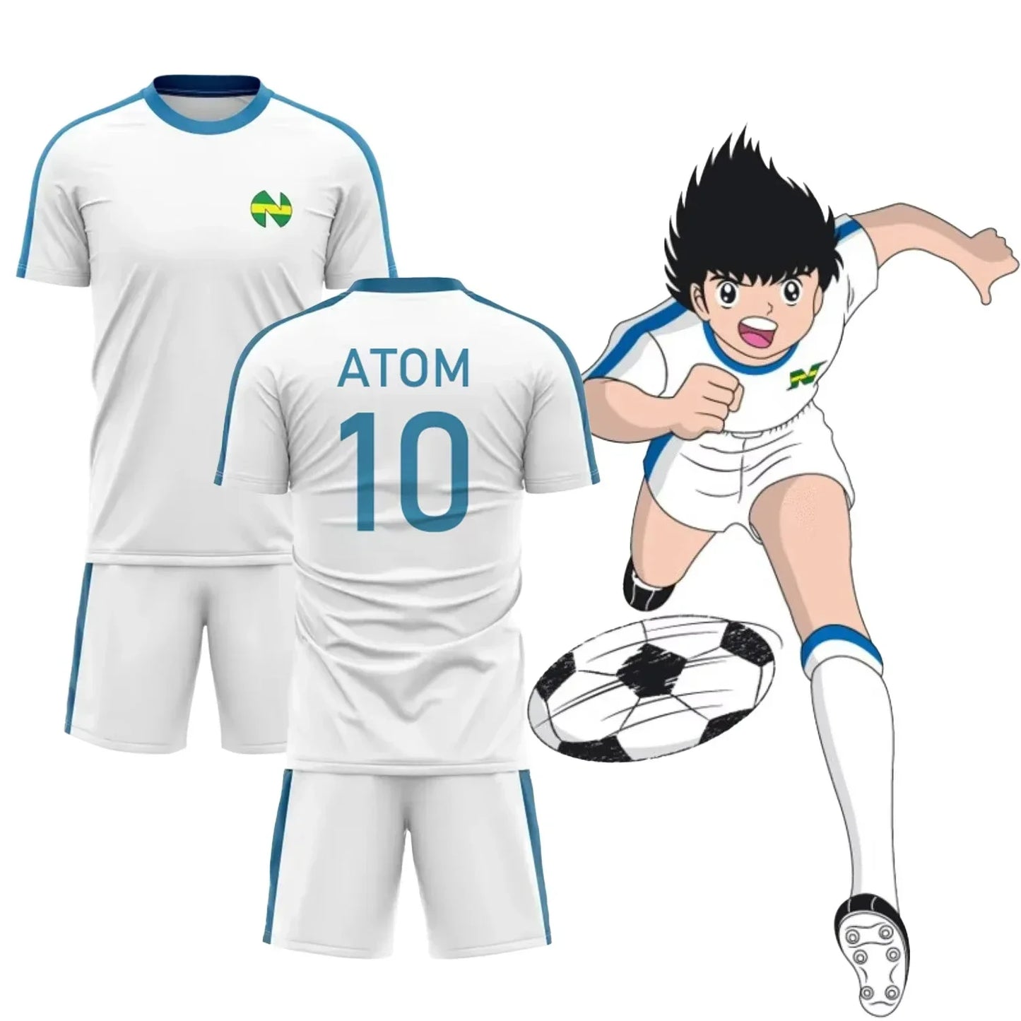 Captain Tsubasa Anime 3D Printed Plus Size Men T-shirt Cosplay Sports Quick Drying Breathable Custom Football Jersey Shorts Set