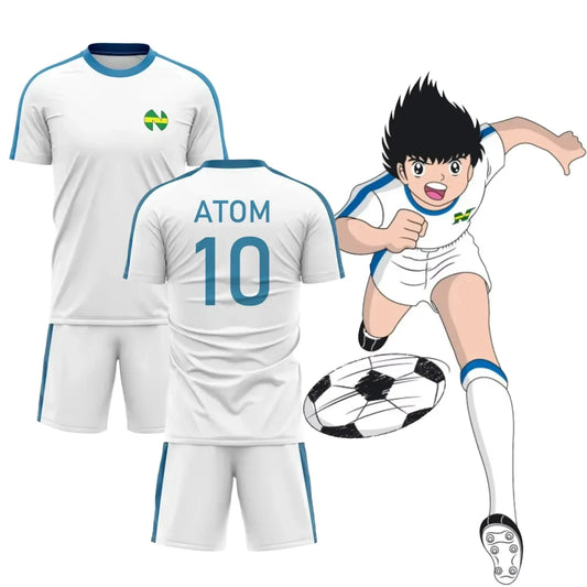 Captain Tsubasa Anime 3D Printed Plus Size Men T-shirt Cosplay Sports Quick Drying Breathable Custom Football Jersey Shorts Set