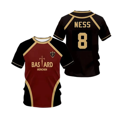 Jersey Futsal Pattern Vl Replika Blue Lock Anime Bastard Munich Summer Men'S And Women'S 3Dt Shirt Casual Sports T Shirt Top