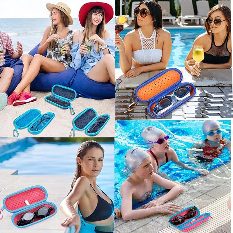 EVA Soft Swimming Glasses Organizer Protector Glasses Case Swimming Gear Breathable Drainage Hole Portable Goggles Cover