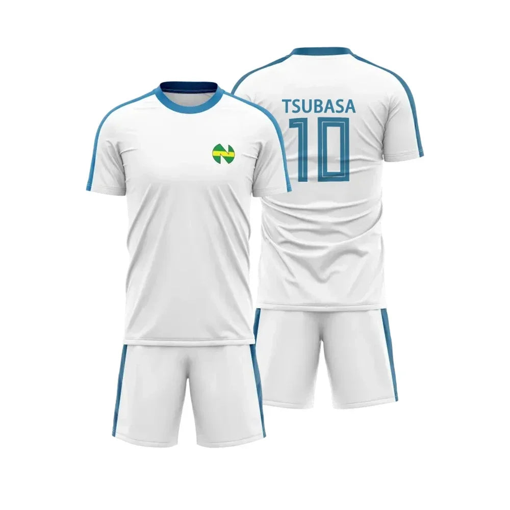 Captain Tsubasa Anime 3D Printed Plus Size Men T-shirt Cosplay Sports Quick Drying Breathable Custom Football Jersey Shorts Set