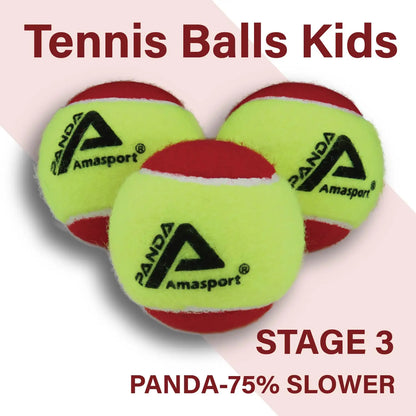 AMASPORT Kid Tennis Balls 25%/50%75% Slower Soft Pressure-Decompression Tennis Balls for Children Aged 5-12 Years