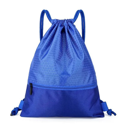 Outdoor Sport Gym Drawstring Bag Thick Rope Basketball Soccer Large Capacity Nylon Waterproof Zipper Backpack Fitness Men Pocket