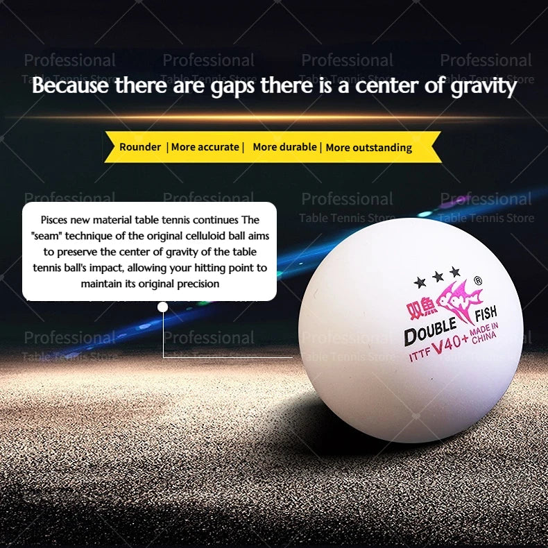 Double Fish WTT 3 Star Table Tennis Ball (WTT Official Ball) Original Double Fish 3-Star Ping Pong Balls ITTF Inproved