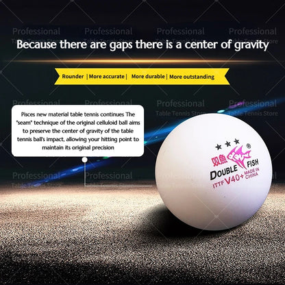 Double Fish WTT 3 Star Table Tennis Ball (WTT Official Ball) Original Double Fish 3-Star Ping Pong Balls ITTF Inproved