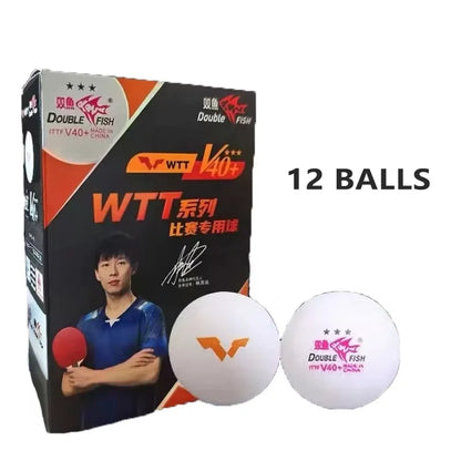 Double Fish WTT 3 Star Table Tennis Ball (WTT Official Ball) Original Double Fish 3-Star Ping Pong Balls ITTF Inproved