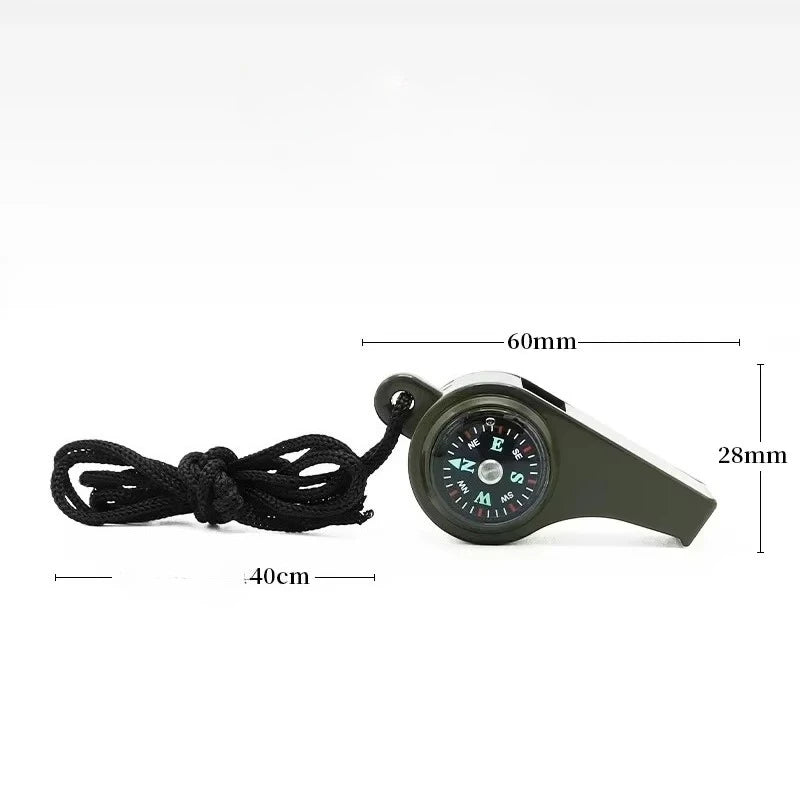 3 in 1 Emergency Survival Whistle Compass Thermometer Referee Cheerleading Whistle Camping Hiking Outdoor Multifunction Whistle