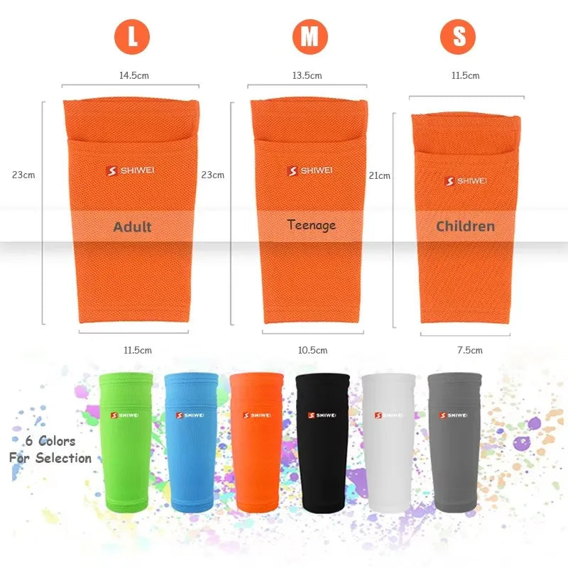One set of Soccer Shin Guard Pads with Sleeves Kids Child Men Unisex Training Protection football accessories futbol accesorios