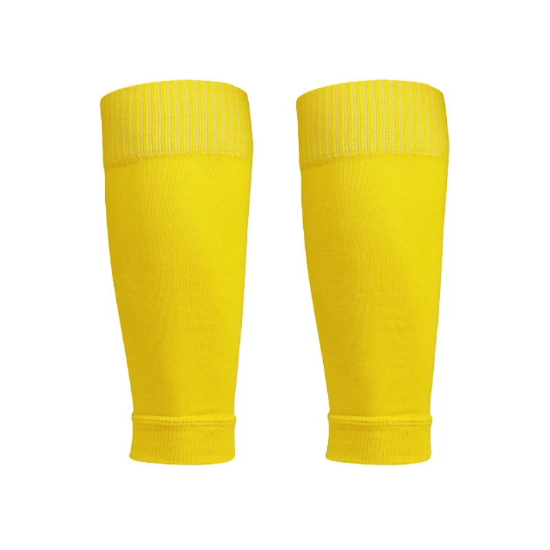 ﻿ 1 Pairs Leg Warmers Football Sports Socks Without Foot Adults Shin Guard Calf Socks Kids Leg Compression Socks Protection Gear