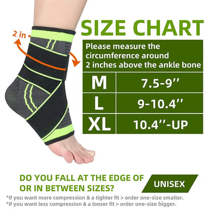 Adjustable Sports Ankle Support Compression Ankle Brace Protector Running Soccer Basketball Gym Ankle Stabilizer Bandage Strap
