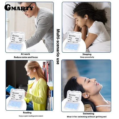 6Pcs/Box Silicone Ear Plugs Reusable Earplugs For Sleeping Swimming Traveling Working Studying Noise Reduction Flexible Ear Plug