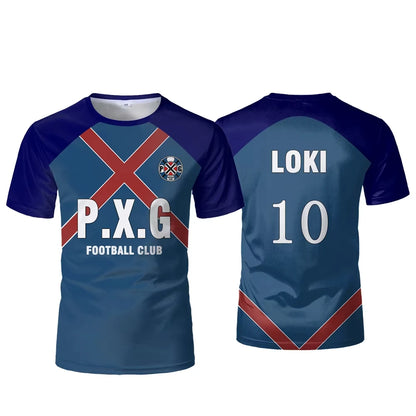 P.X.G Blue Lock Japanese Anime Jersey Football Uniform No.9 Rin Shidou Cosplay T Shirts Men's Women's Casual Sports Kids Tops