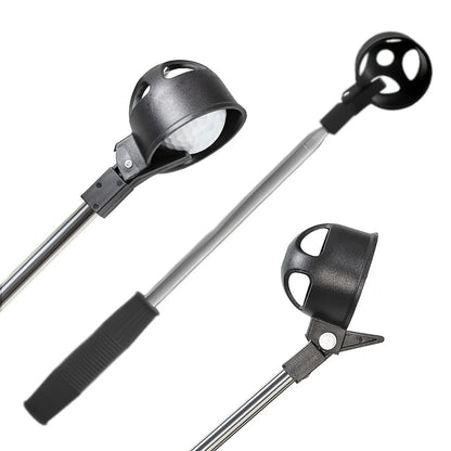 Golf Ball Retriever For Water Telescopic Portable Golf Ball Picker Steel Golf Ball Pick Up Grabber With Automatic Locking Scoop