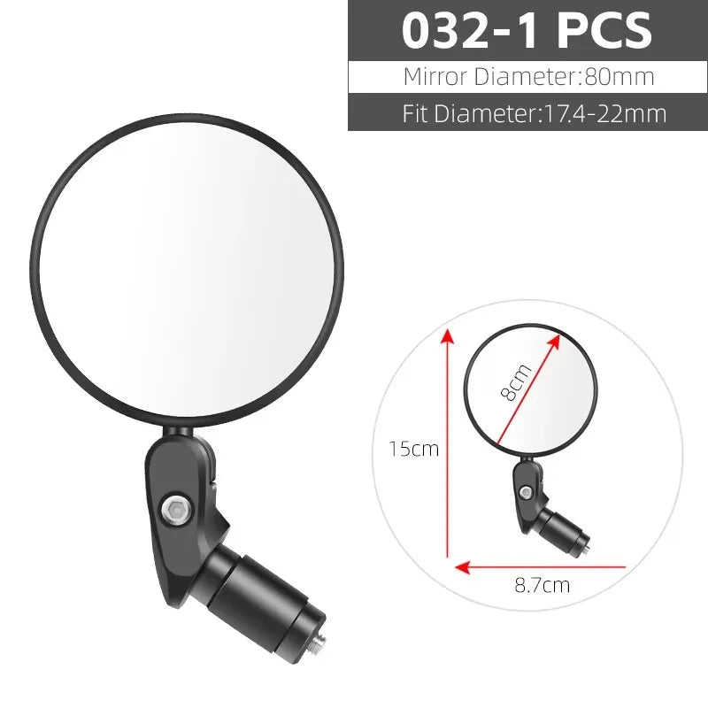 WEST BIKING Bicycle Mirror Anti Glare Handlebar End 360 Rearview Mirror Wide Angle High-Definition Bike Safety Side Mirror