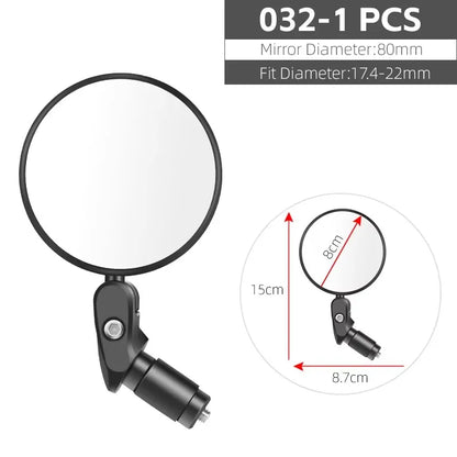 WEST BIKING Bicycle Mirror Anti Glare Handlebar End 360 Rearview Mirror Wide Angle High-Definition Bike Safety Side Mirror