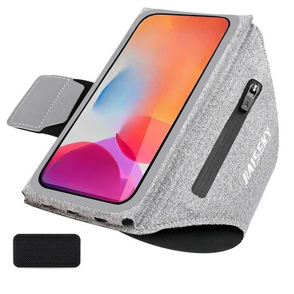HAISSKY Stereoscopic Running Bags For iPhone 16 Pro Max 16 Plus 16E Men Women Zipper Earphone Pocket Outdoor Sports Armband Bags