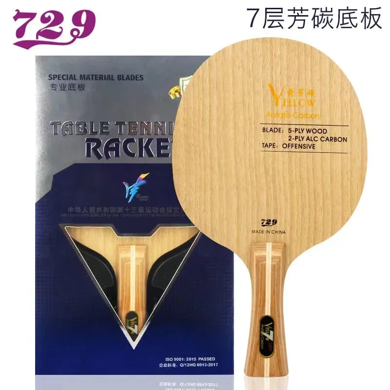 729 Blue ALC Carbon Table Tennis Blade Professional Offensive Ping Pong Blade 5+2 External ALC for Quick Attack with Loop