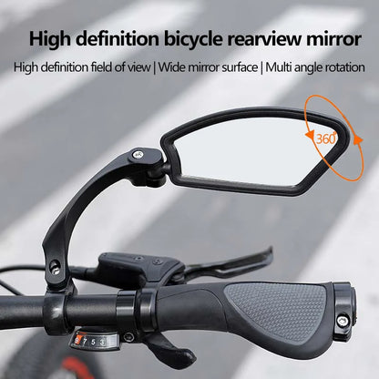 Stainless Steel Bike Handlebar HD Bicycle Rearview Mirror  360 Rotation Wide Range Rearview Mirror Adjustable Angle Reflector