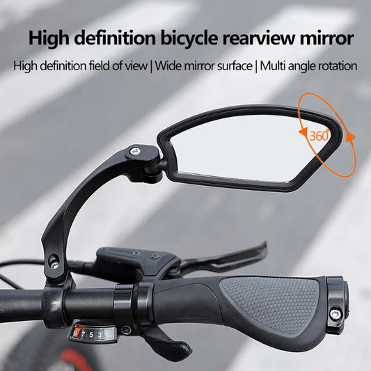 Stainless Steel Bike Handlebar HD Bicycle Rearview Mirror  360 Rotation Wide Range Rearview Mirror Adjustable Angle Reflector
