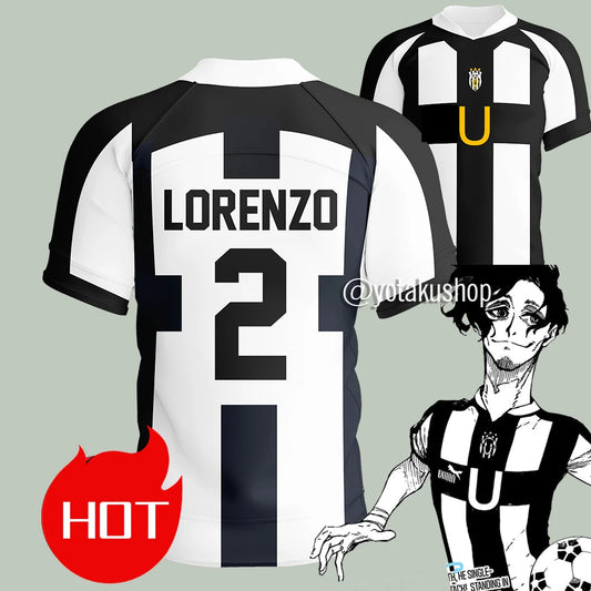 2025 Blue Lock Ubers Jersey Soccer V-neck T Shirts Cosplay Uniforms Barou Aiku Lorenzo T Shirt Unisex Uber Street Wear Tops