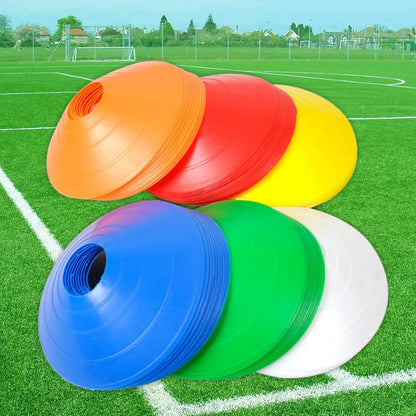 10Pcs Soccer Training Football Ball Game Disc Agility Disc Cone Set Multi Sport Training Space Cones With Plastic Stand Holder