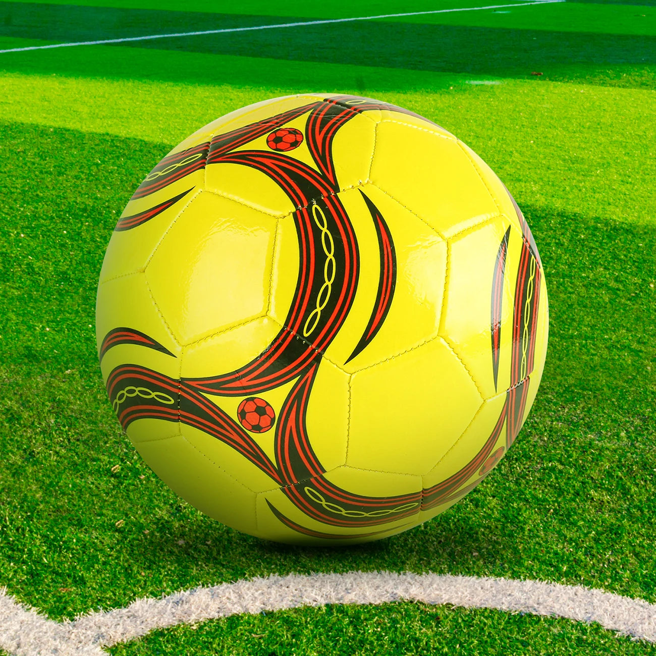 1PC A Size 3,4,5 Cyclone Football, Soft Inflatable Yellow Soccer Ball, Suitable for Training and Match Play