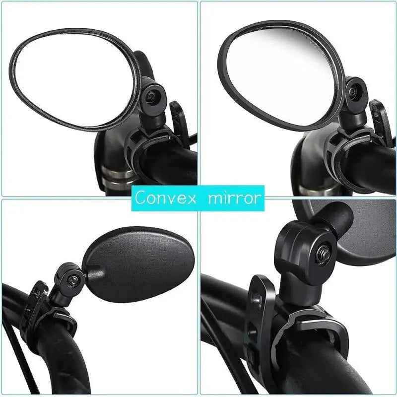 Wide-Angle Rearview Mirror for Bicycle, 360 Degree Rotation, Outdoor Riding, Mountain Bike Handle, Safety Accessories