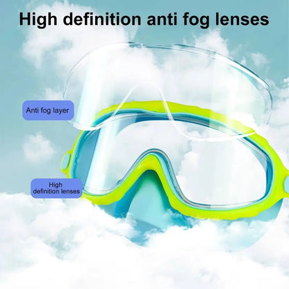 Large Frame Kids Swimming Goggles Anti-fog Waterproof Kids Swim Training Glasses HD Ultralight Kids Water Racing Glasses Diving