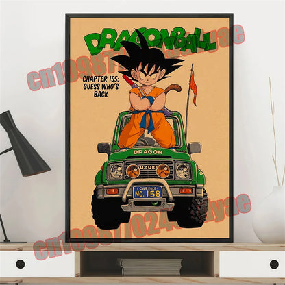 Japanese Anime Dragon Ball Retro Poster, Vegeta, Goku, Frisa, Piccolo, Canvas Paint, Printing Wall Art, Children's Gifts
