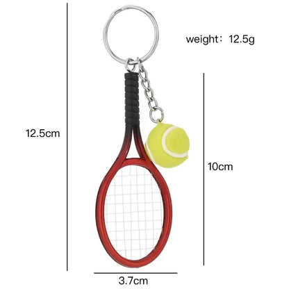 1pcs Tennis Racket Keychain - Cute Sport Mini Keychain car 6 color Pendant Keyring Sports Key Chain Who love sports Gifts