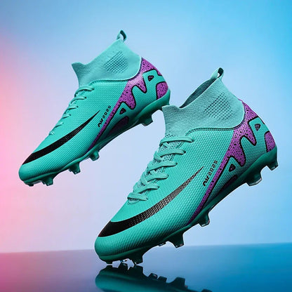 New Men Football Field Boots Women Professional Ultralight Cleats Soccer Shoes Unisex Match TF/FG High Ankle Boys Football Shoes