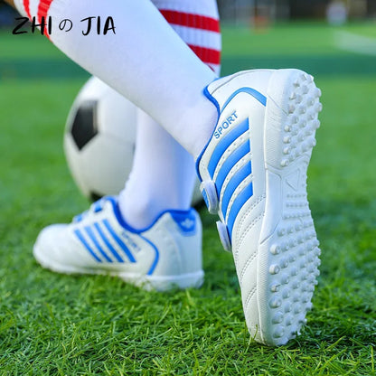 Children's Hook Loop Fastener Football Shoes Outdoor Grass Training Football Shoes Professional Anti Slip Lightweight Sneaker